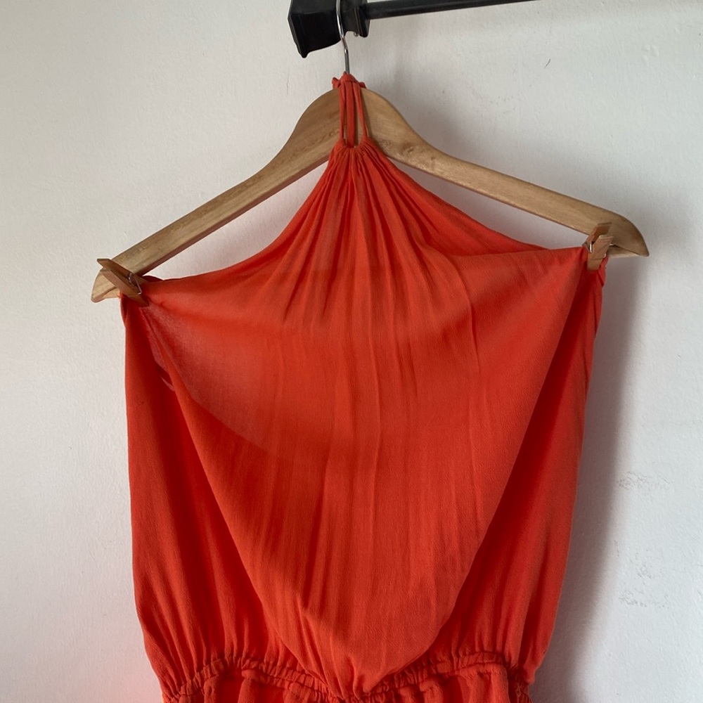 Blue Life Planet S Orange Halter Island Life Mini Dress - Picture 4 of 10